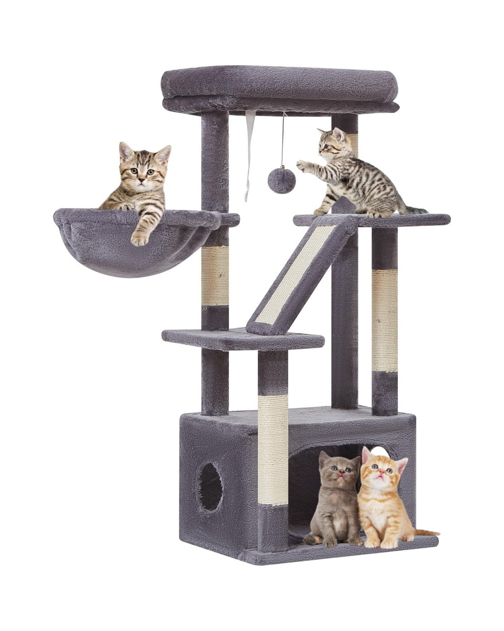 Árbol Taoqimiao para gatos de 38.5 pulgadas, plataforma para trepar y observar