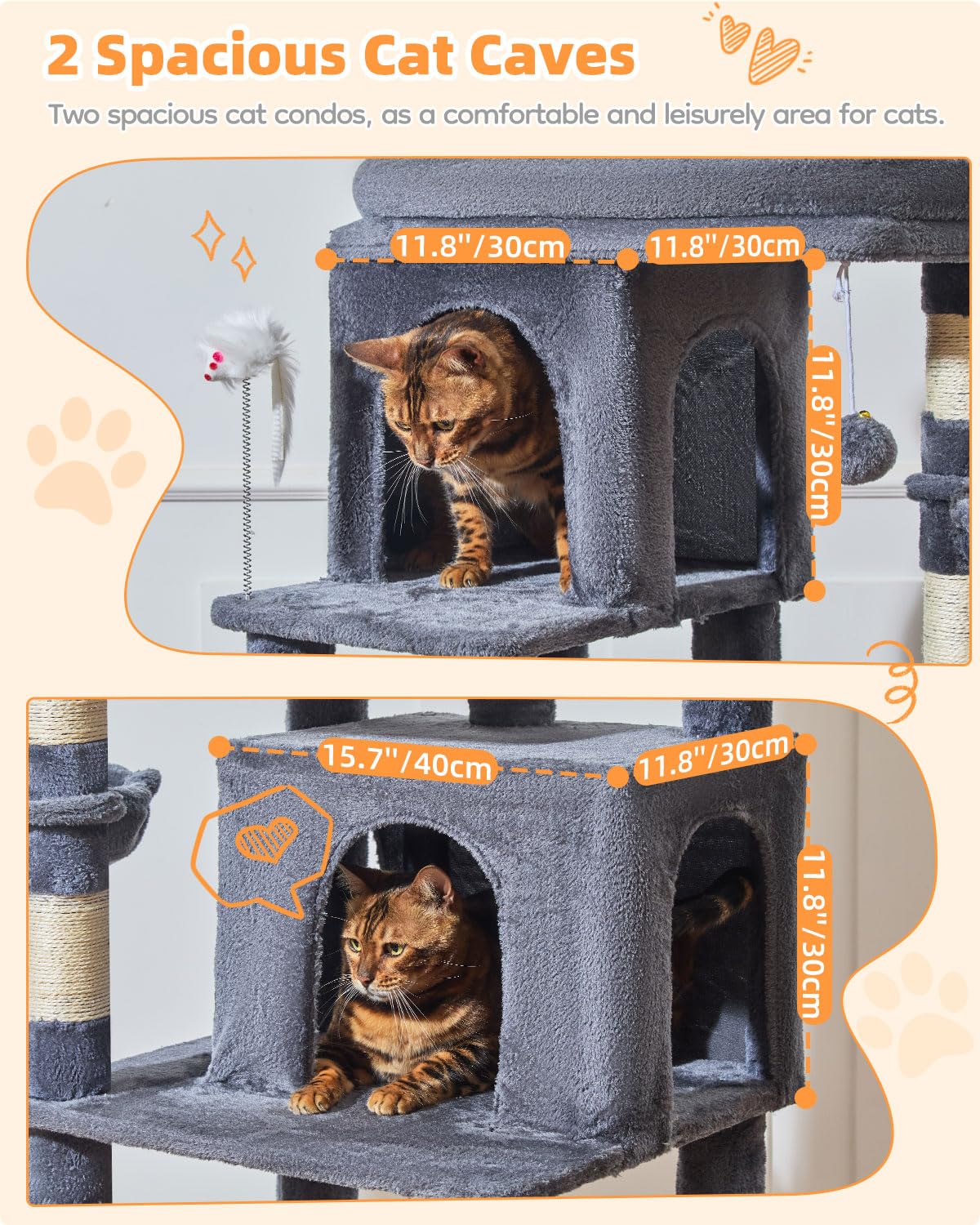 Taoqimiao arbol gatos casitas colgantes para juego y descanso.