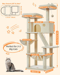 Taoqimiao arbol gatos 8 postes sisal, rascar y cuidar las uñas.