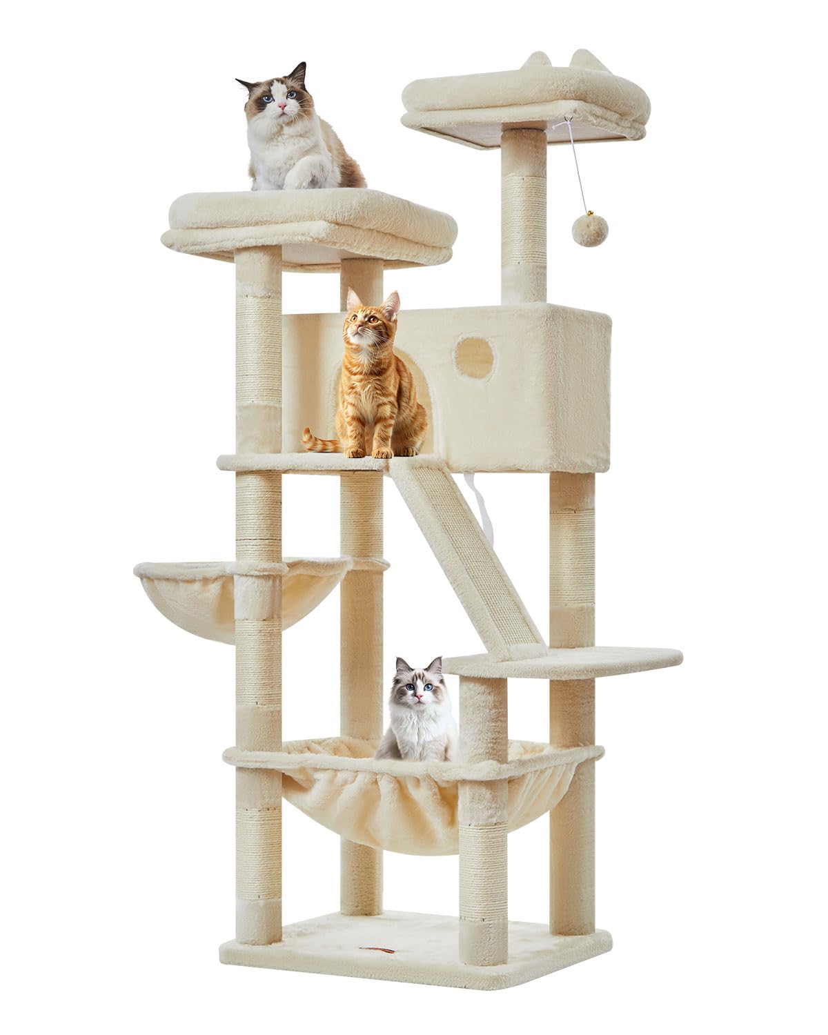 Taoqimiao arbol gatos diseño anticaída, seguridad mejorada en casa.