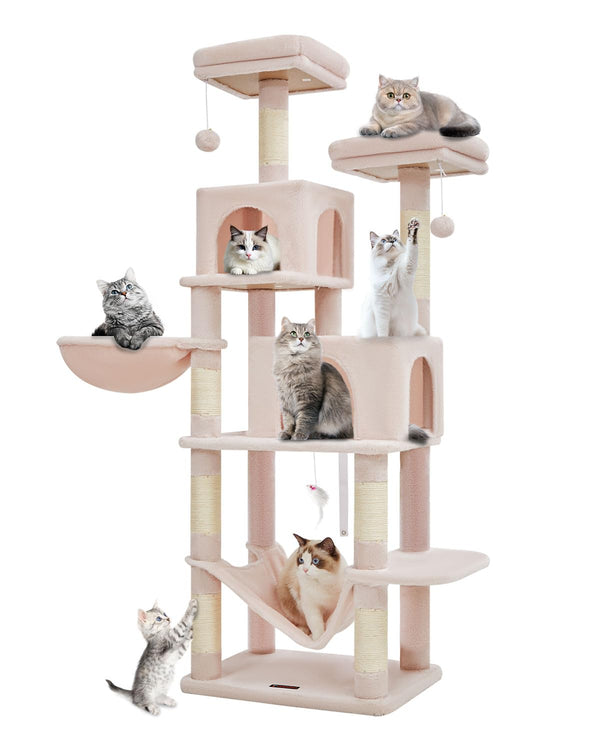 Árbol Taoqimiao para gatos de 66,2 pulgadas, vista frontal estable para trepar