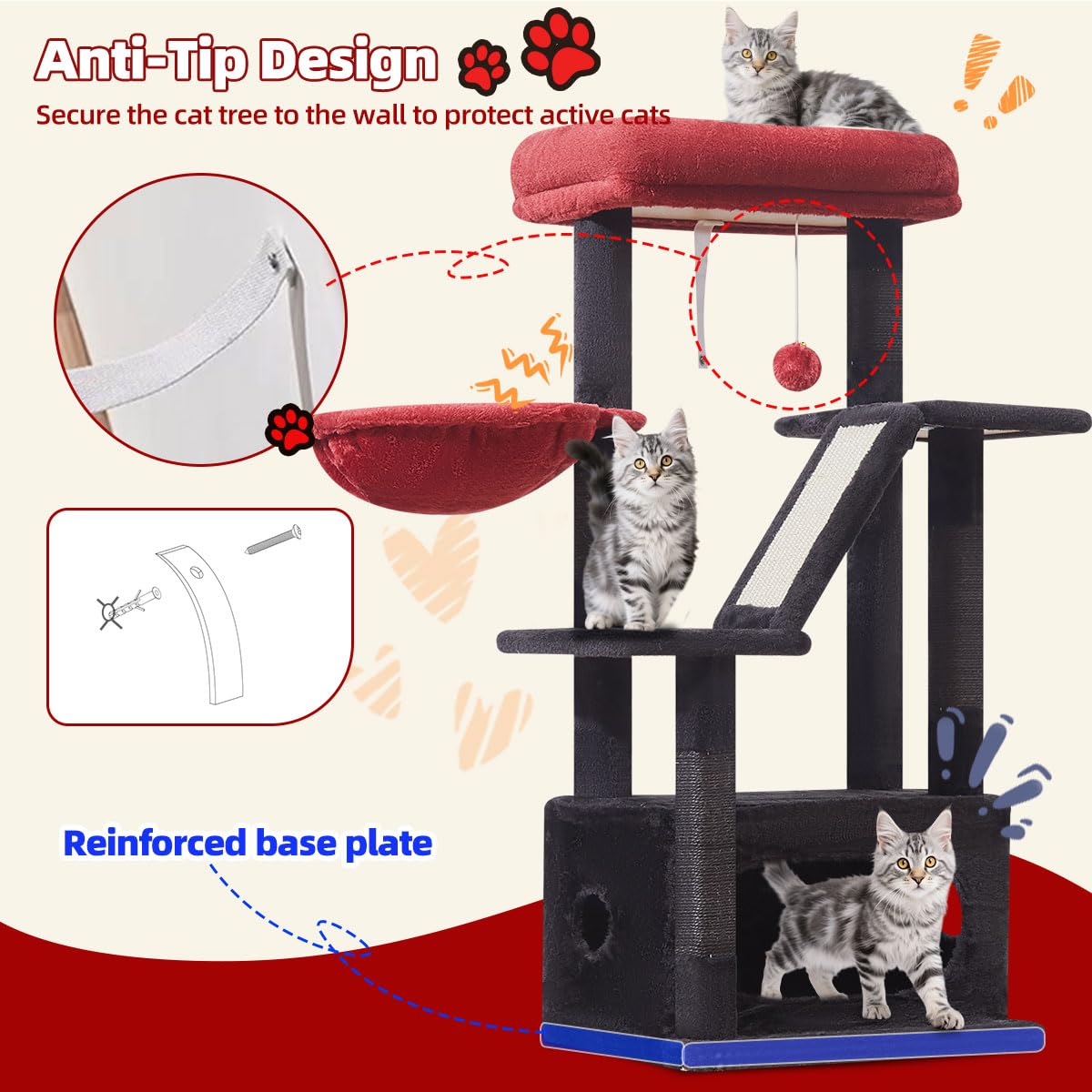 Taoqimiao arbol gótico kit anti-vuelco para evitar movimientos