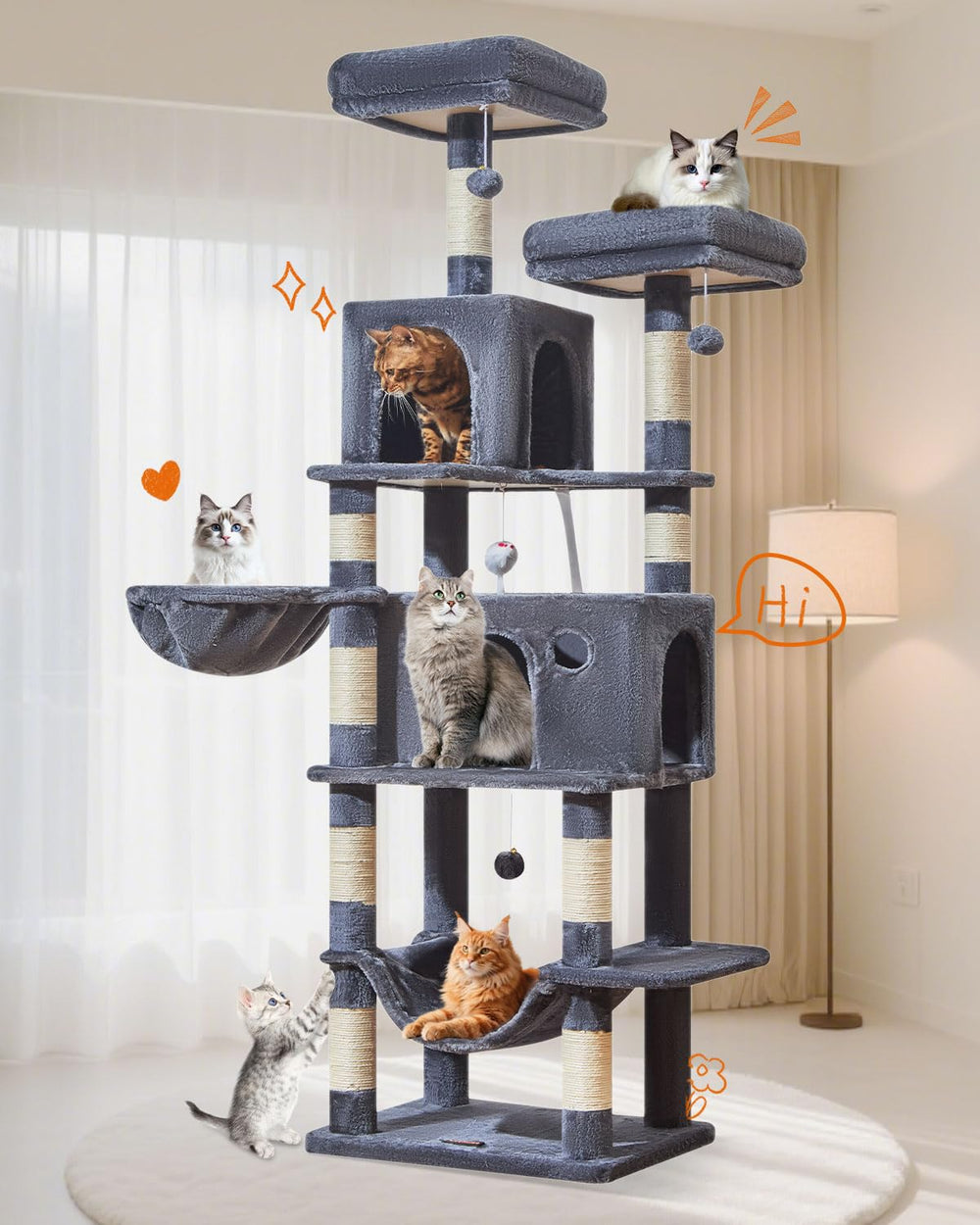 Taoqimiao arbol-gatos grande instalacion simple y servicio posventa confiable.