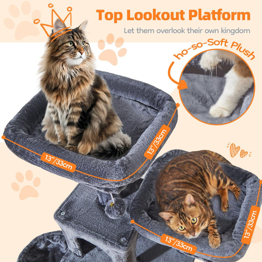 Taoqimiao arbol-gatos grande plataformas extendidas para exploracion elevada.