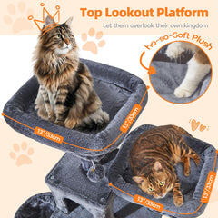 Taoqimiao arbol-gatos grande plataformas extendidas para exploracion elevada.