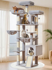 Taoqimiao árbol para gatos XXL con estructura multinivel para varios felinos.