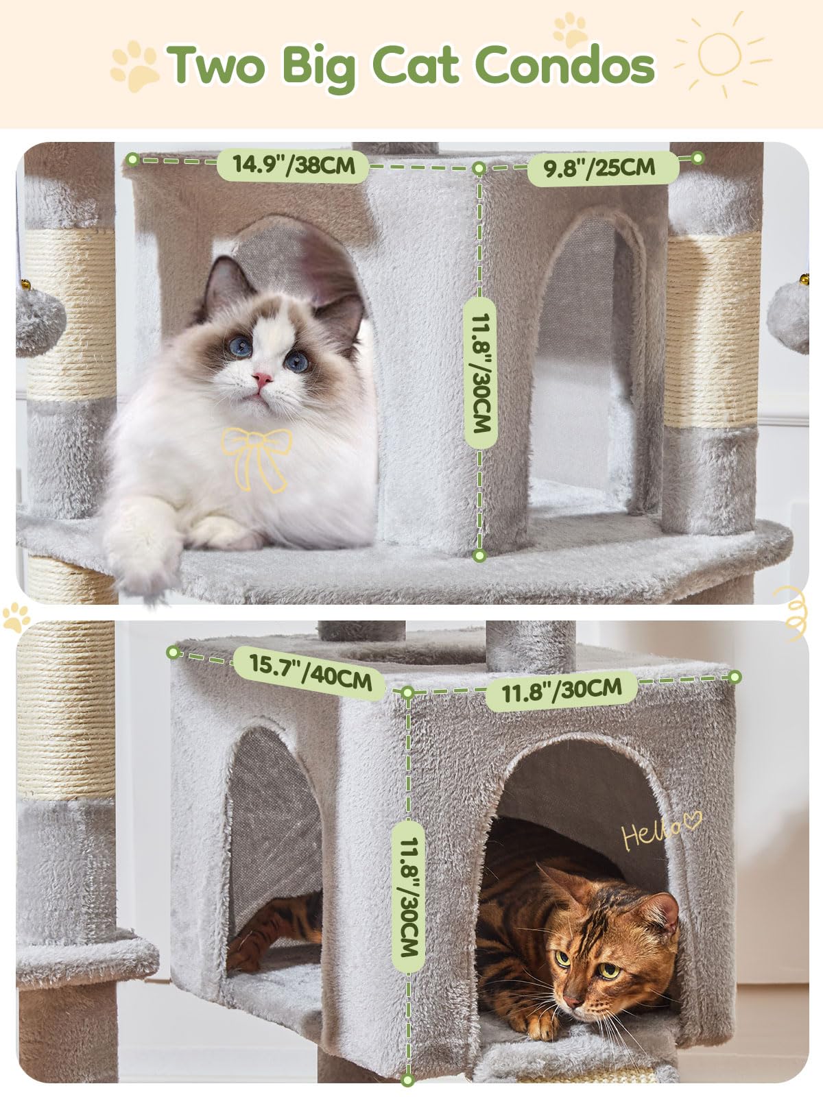 Taoqimiao árbol para gatos XXL con hamaca de metal extra grande para siestas.