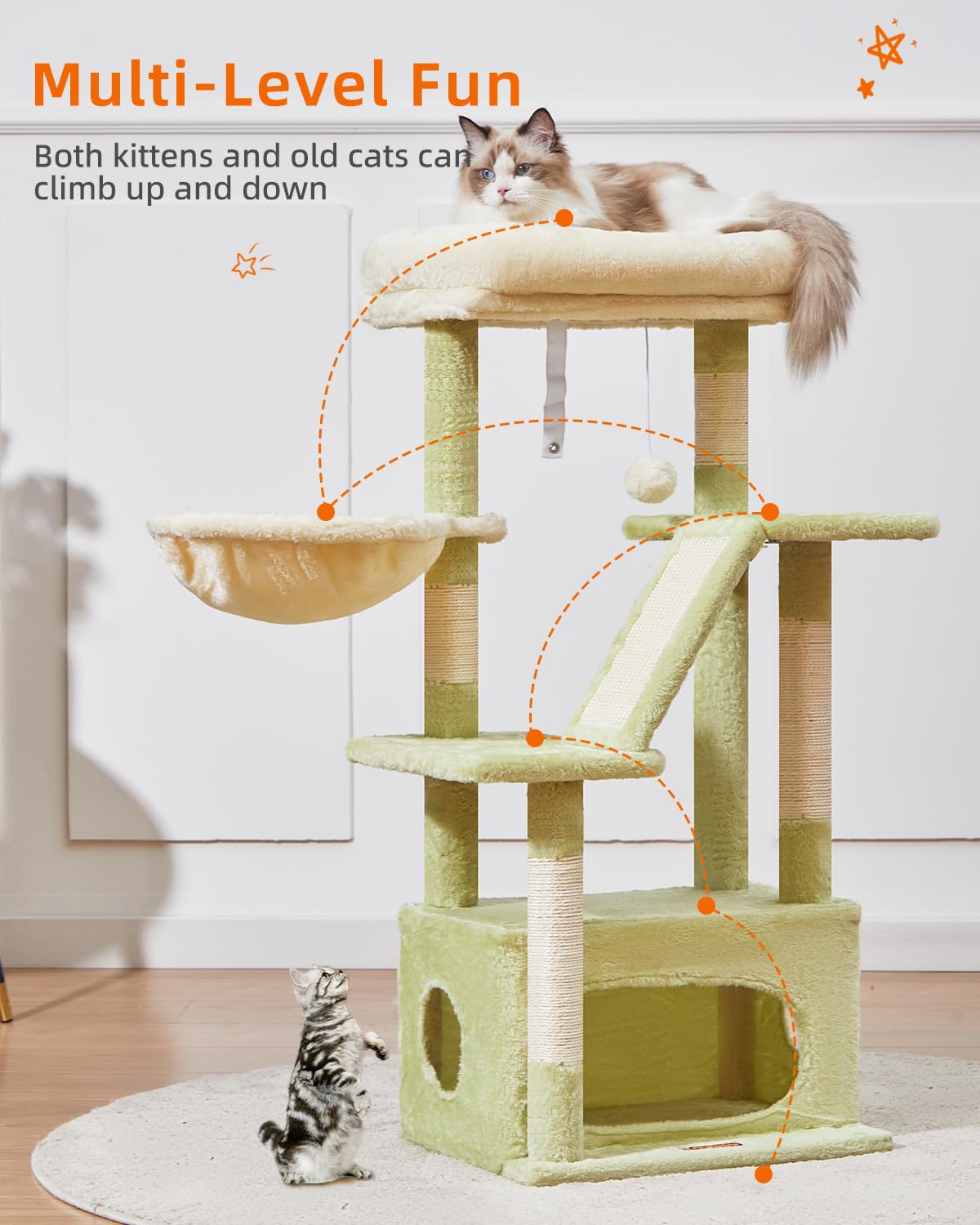 Taoqimiao bola-colgante-gato, estímulo lúdico para juego ligero.