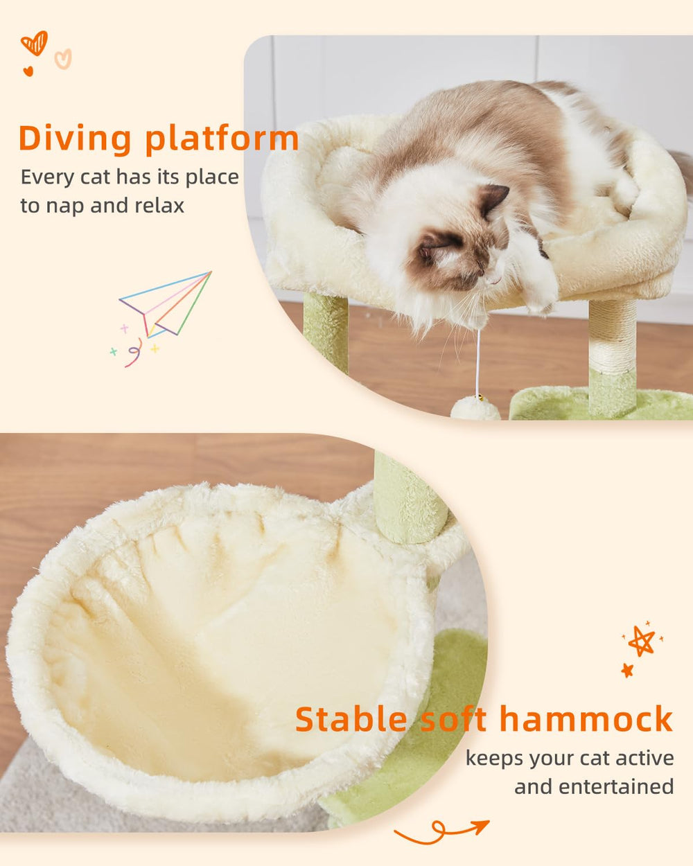 Taoqimiao cama-plush-gato, acolchado cómodo para descansar todo el día.