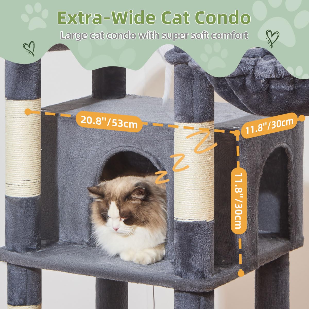 taoqimiao condo-amplio, espacio de descanso para gatos grandes