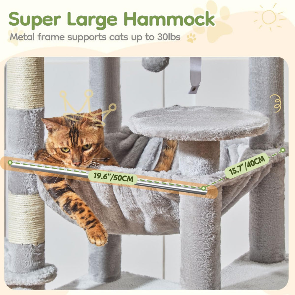Taoqimiao torre-gato-72-pulgadas-cesta-colgante: cesta suave para acurrucarse en altura.