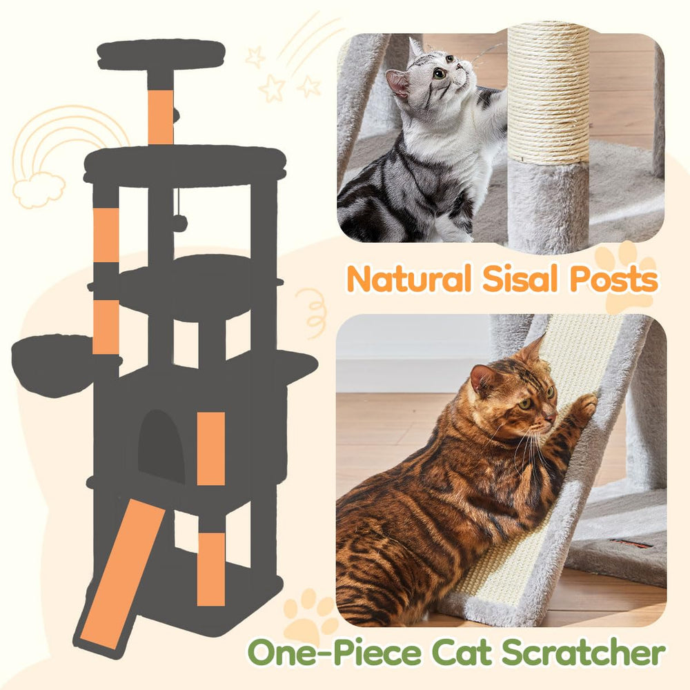Taoqimiao torre-gato-72-pulgadas-tablero-rascador: tablero rascador único para cuidar uñas.