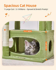 Taoqimiao torre-gato interior: descanso elevado para felinos curiosos.