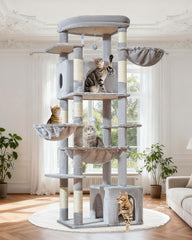 Taoqimiao torre gato con plataforma superior para observación y descanso.