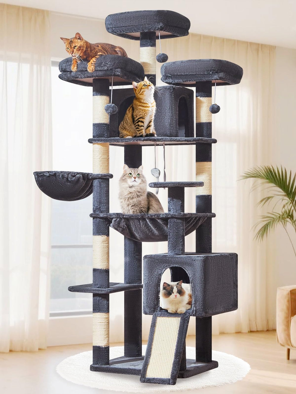 Taoqimiao torre-gato-xxl-76-pulgadas para felinos grandes y multi-gatos.