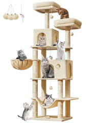 Taoqimiao torre para gatos grande con 9 postes, ideal para trepar y afilar garras.