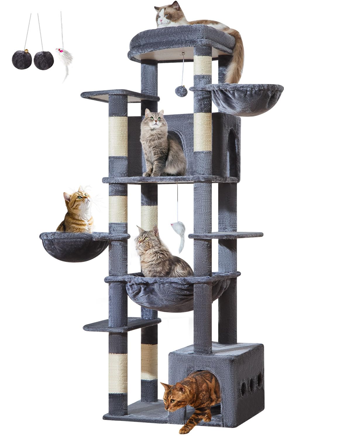 Taoqimiao-torre-gatos-interior-duradera aporta diversión sostenible en casa.