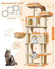 Taoqimiao torre con 2 refugios para gatos para descanso privado.