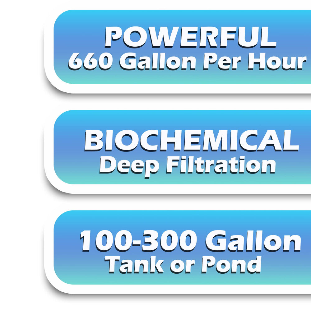 Tararium filtración de 3 etapas para agua clara y mantenimiento sencillo.