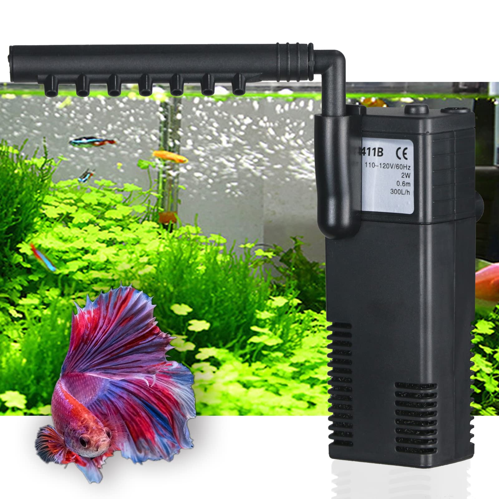 TARARIUM filtro acuario betta 2-15 galones mejora circulación y claridad