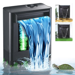 Tararium filtro-tanque-tortugas con luz UV para agua clara y filtración eficiente.