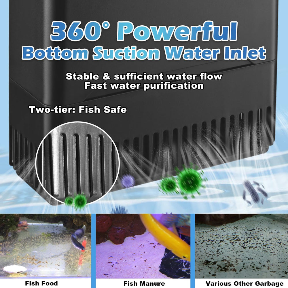 Tararium Filtro Tortuga 290GPH, medios filtrantes de malla y cerámica para purificar.