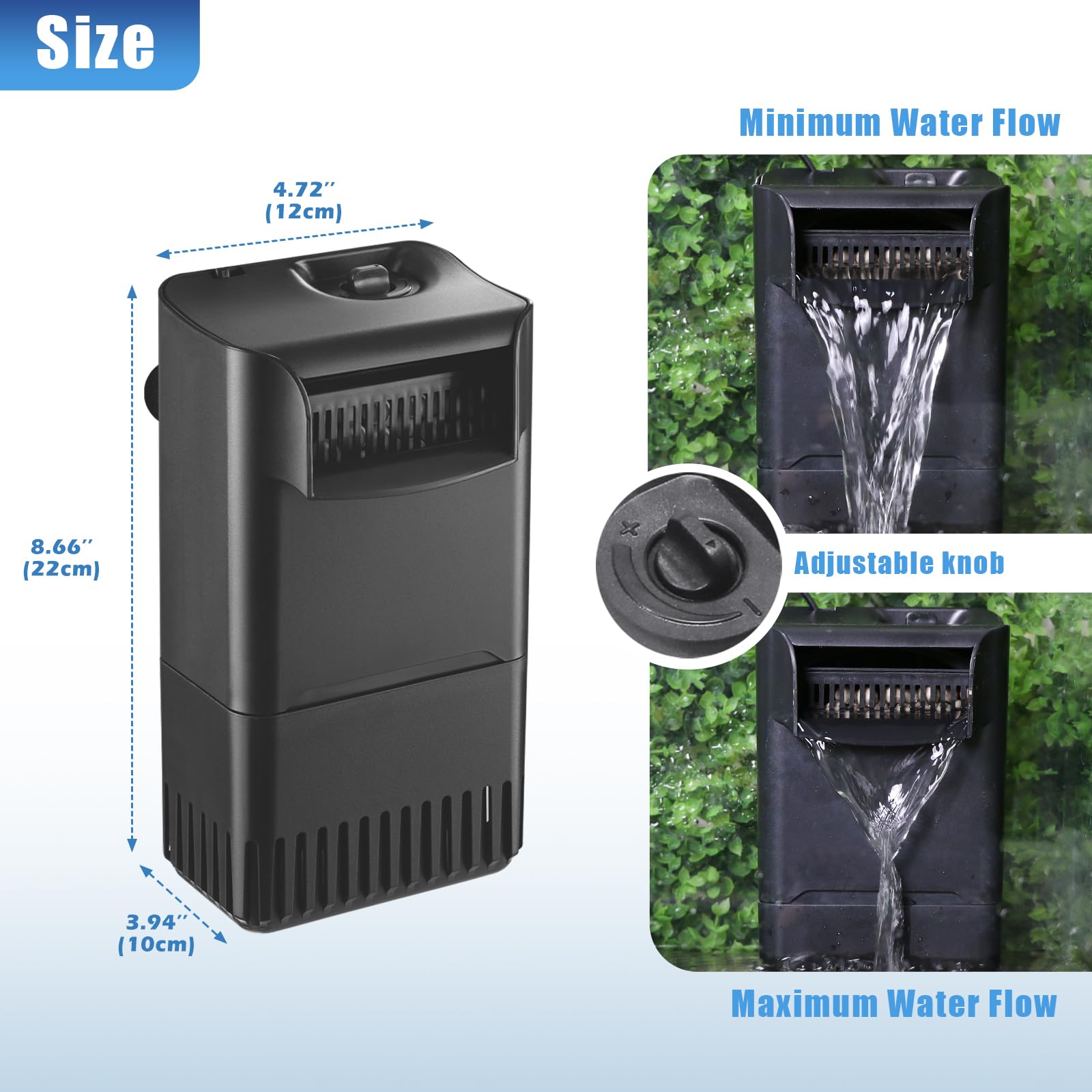 Tararium Filtro Tortuga: tapa superior para acceso rápido al mantenimiento.