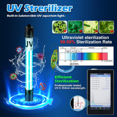 Tararium luz UV 254nm, ayuda a disminuir algas y turbidez.