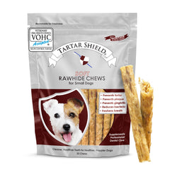 Tartar Shield Masticables Blandos de Cuero Crudo para perros pequeños, masticables suaves que apoyan la higiene dental.