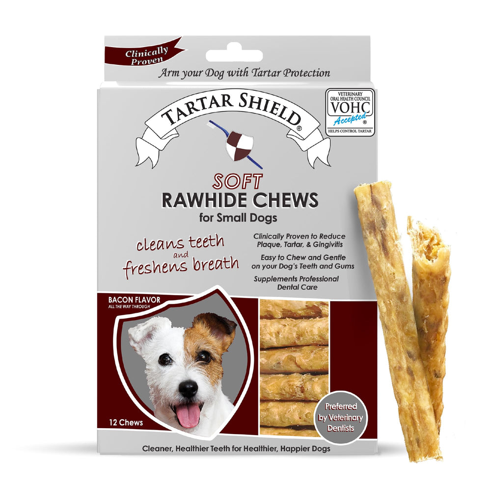 Tartar Shield masticables suaves de cuero para perros pequeños, higiene bucal diaria.