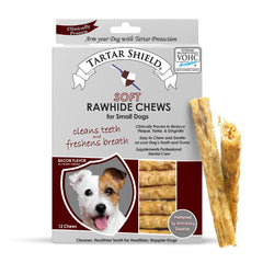 Tartar Shield masticables suaves de cuero para perros pequeños, higiene bucal diaria.