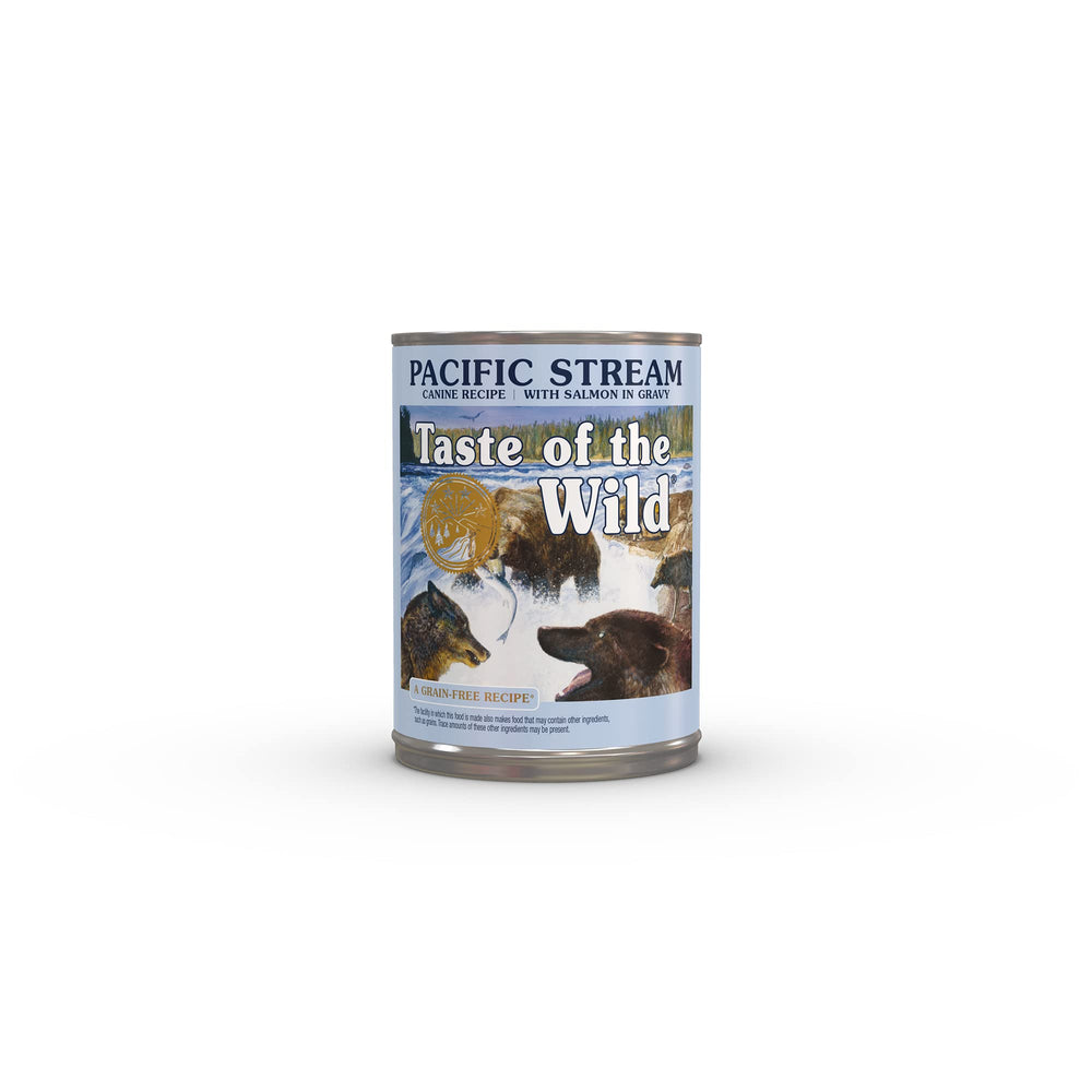 Taste of the Wild Pacific Stream-salmón-en-gravy-lata, plato húmedo para perros