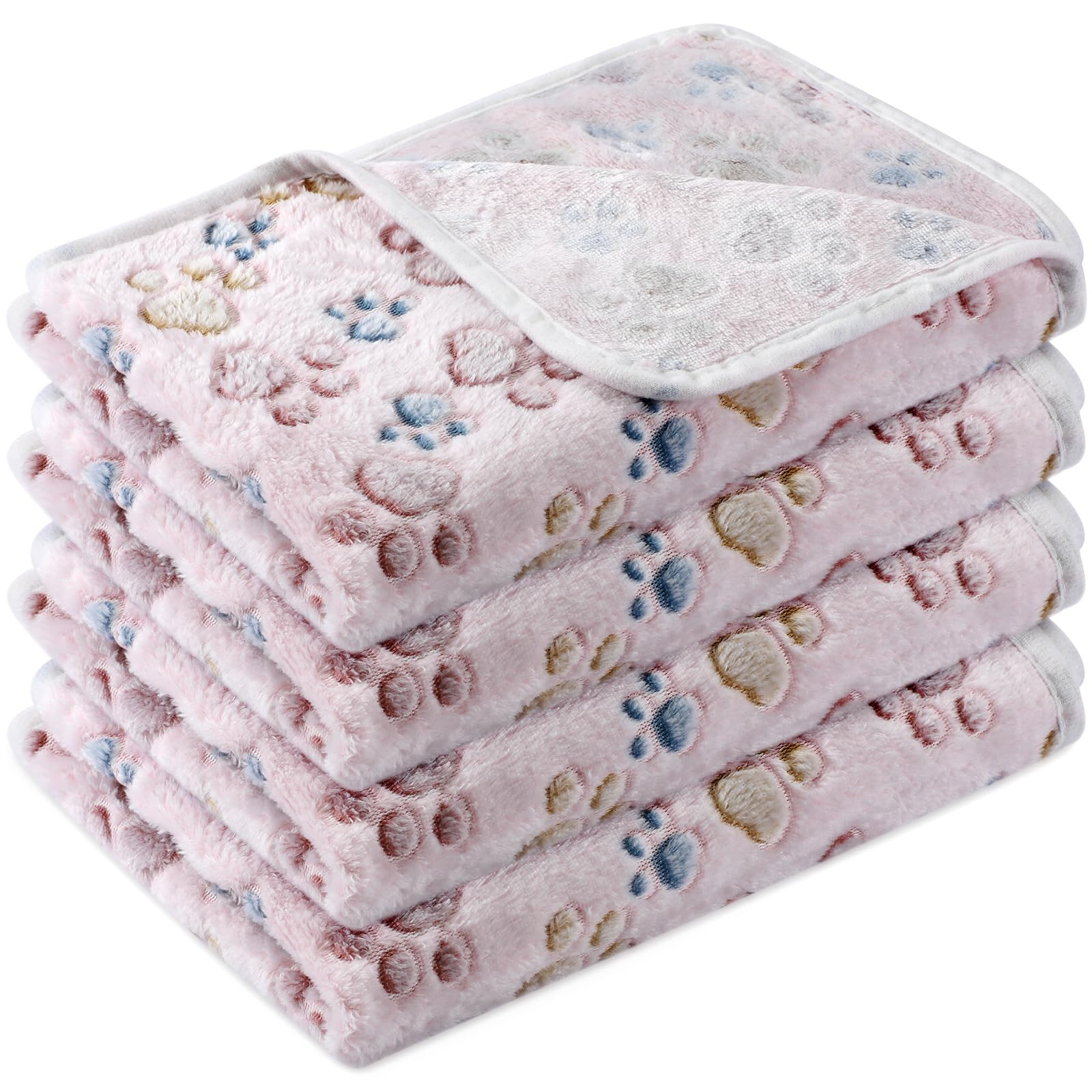 Manta Tatuo para perros con huellas beige, suave y cálida para dormir