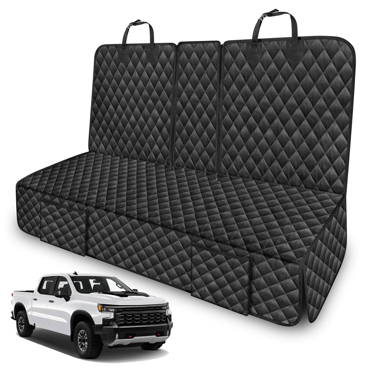 TAUYANG cubierta asiento trasero para perros grandes en pickup, mantiene el interior limpio.