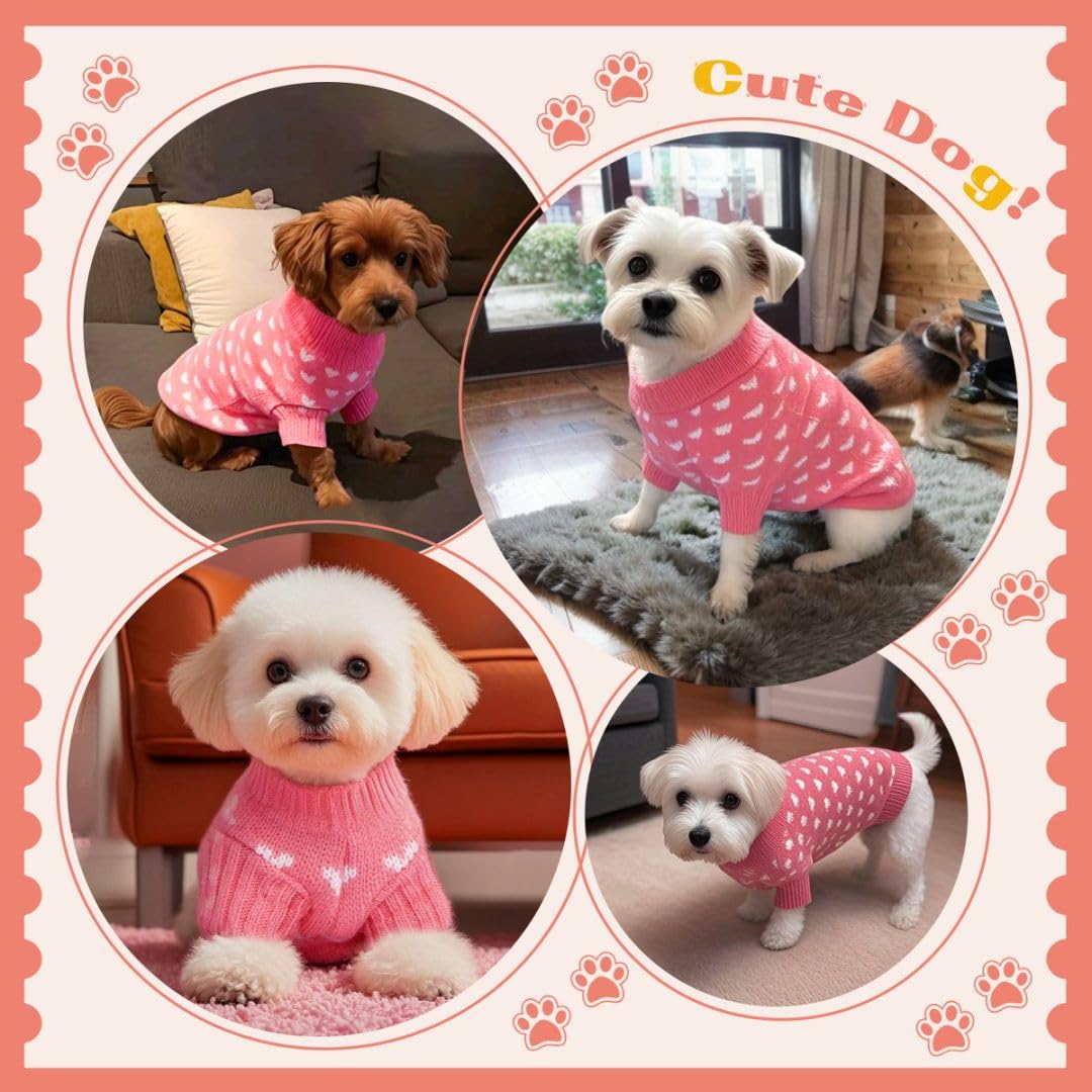 TBAMTBW sudadera para perros con corazón rosa trasera, estilo festivo y cálido.