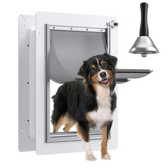 Puerta para perros TBC PET con marco de acero para pared, resistente y segura.