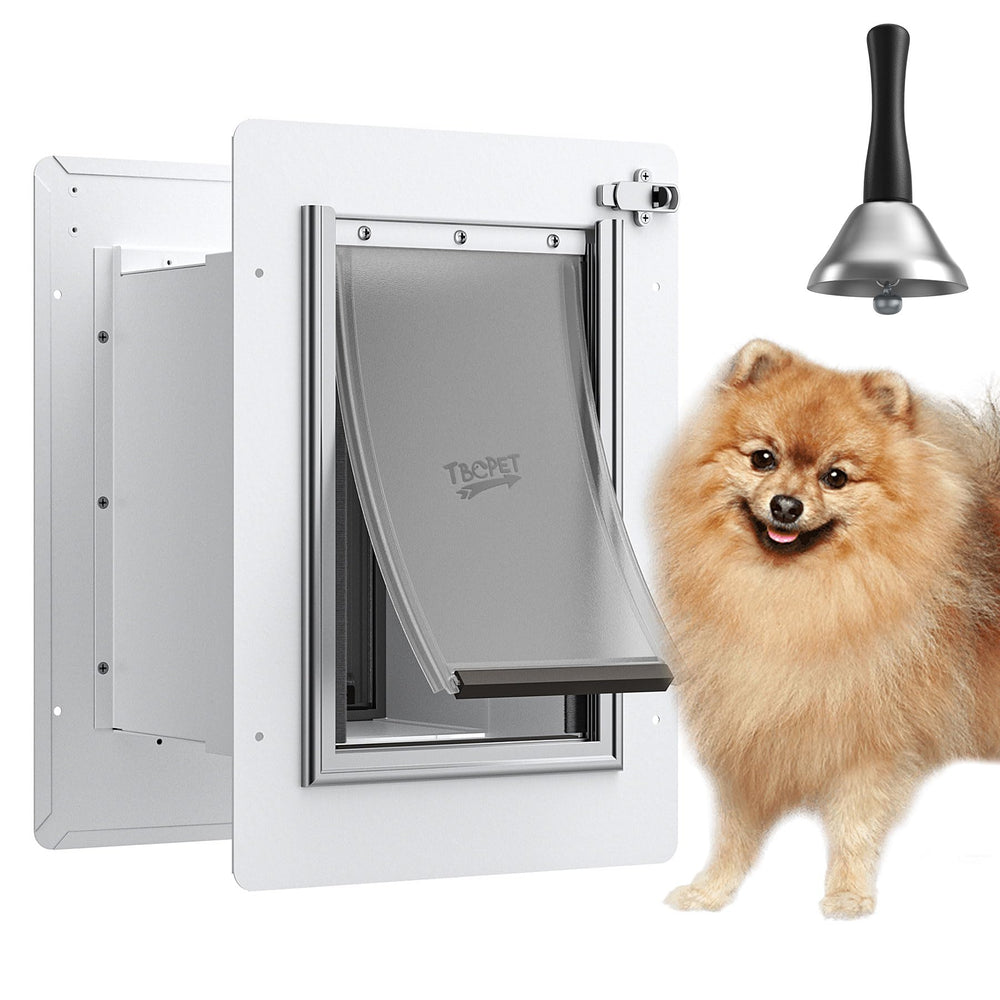 Puerta de pared TBC PET con doble tapa de silicona para mascotas pequeñas.