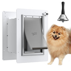 Puerta de pared TBC PET con doble tapa de silicona para mascotas pequeñas.