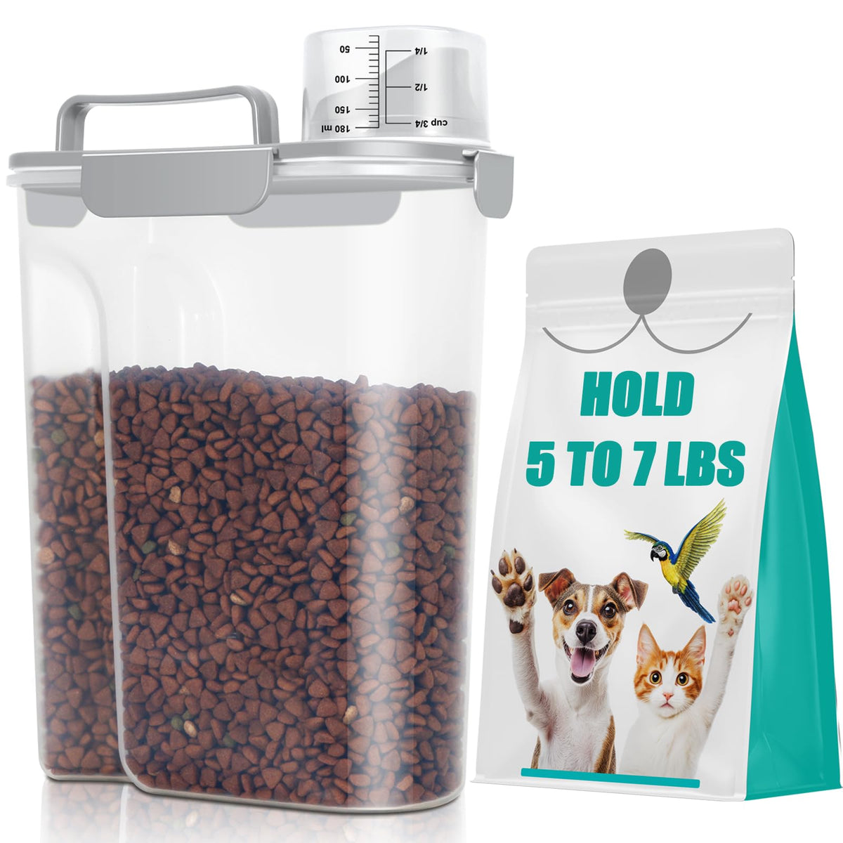 TBMax Contenedor para alimentos de mascotas con capacidad de 6 cuartos y cierre hermético.