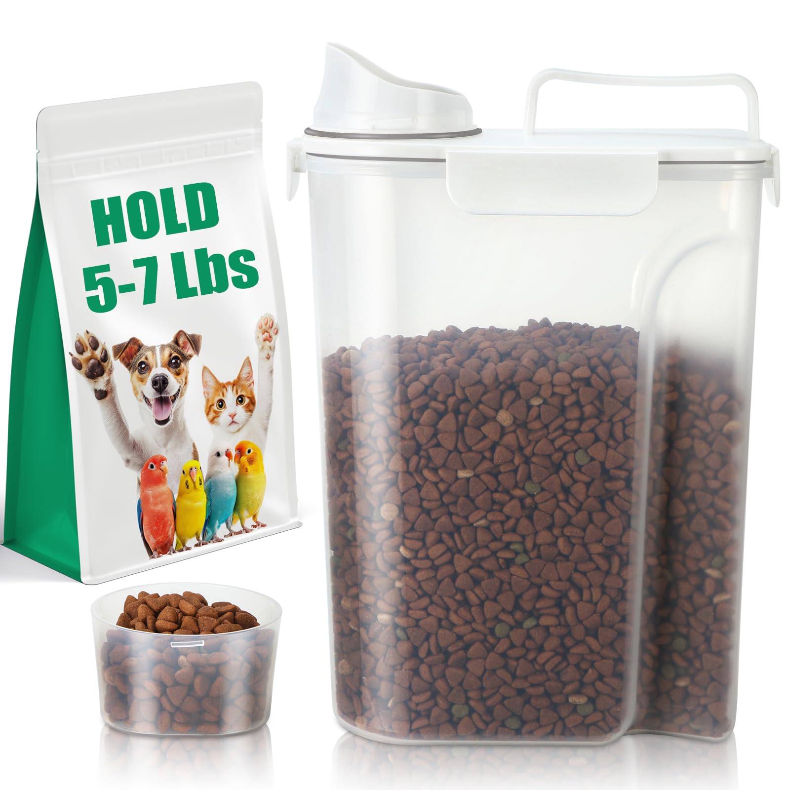 tbmax contenedor hermetico para alimentos de mascotas con tapa hermetica que evita derrames.