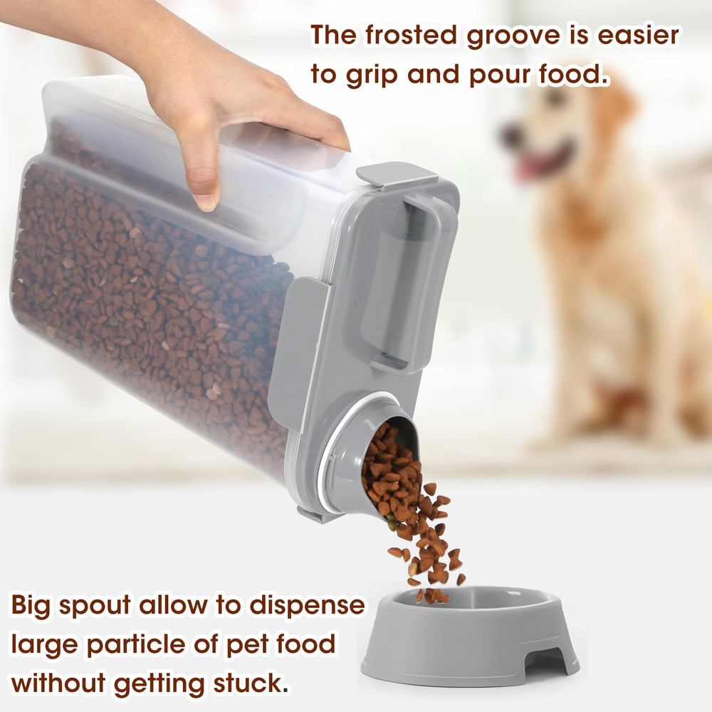 TBMax Dispensador de alimentos para perros y gatos con pico de vertido fácil.