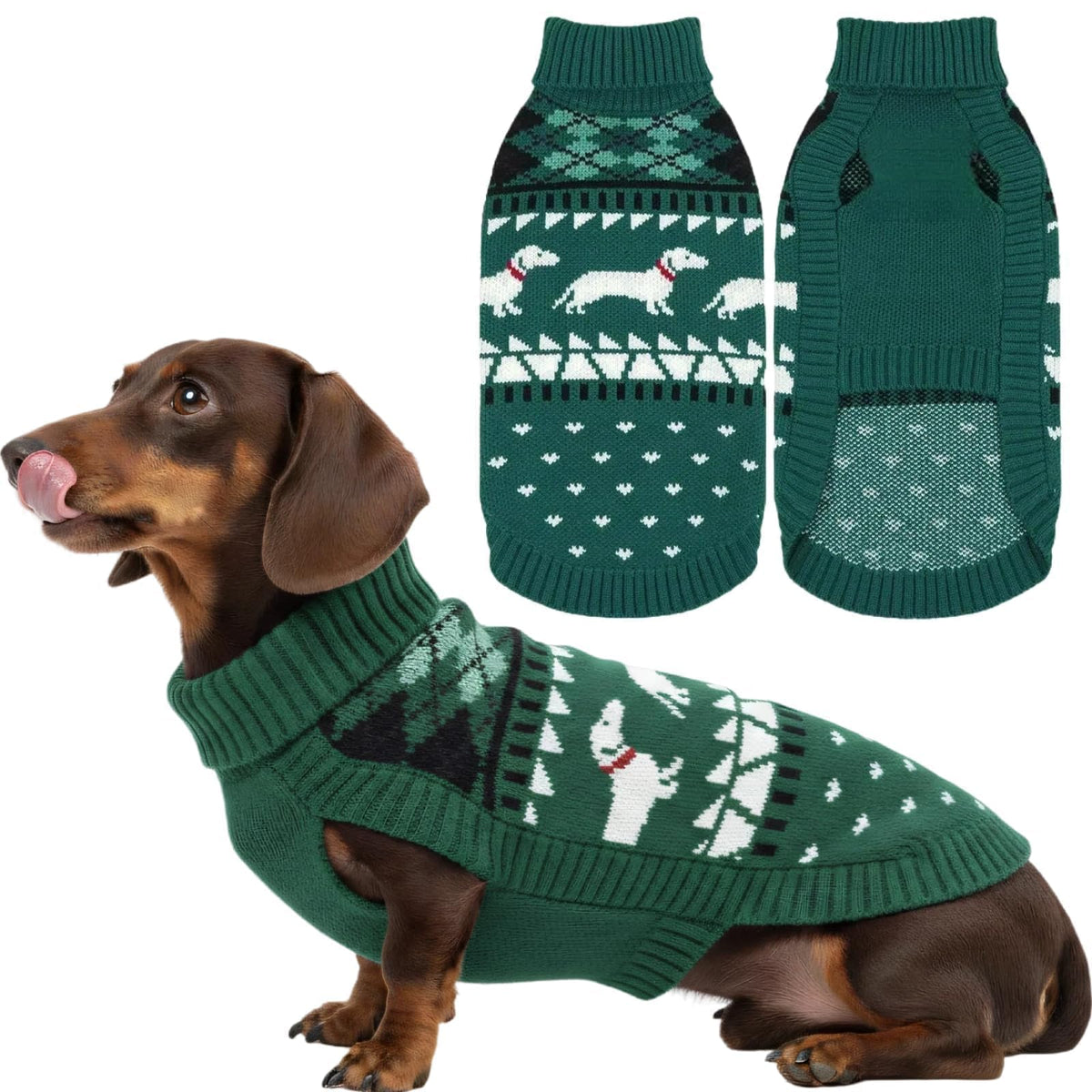 Sudadera T'CHAQUE para dachshund, enfoque frontal, brinda calidez durante paseos.