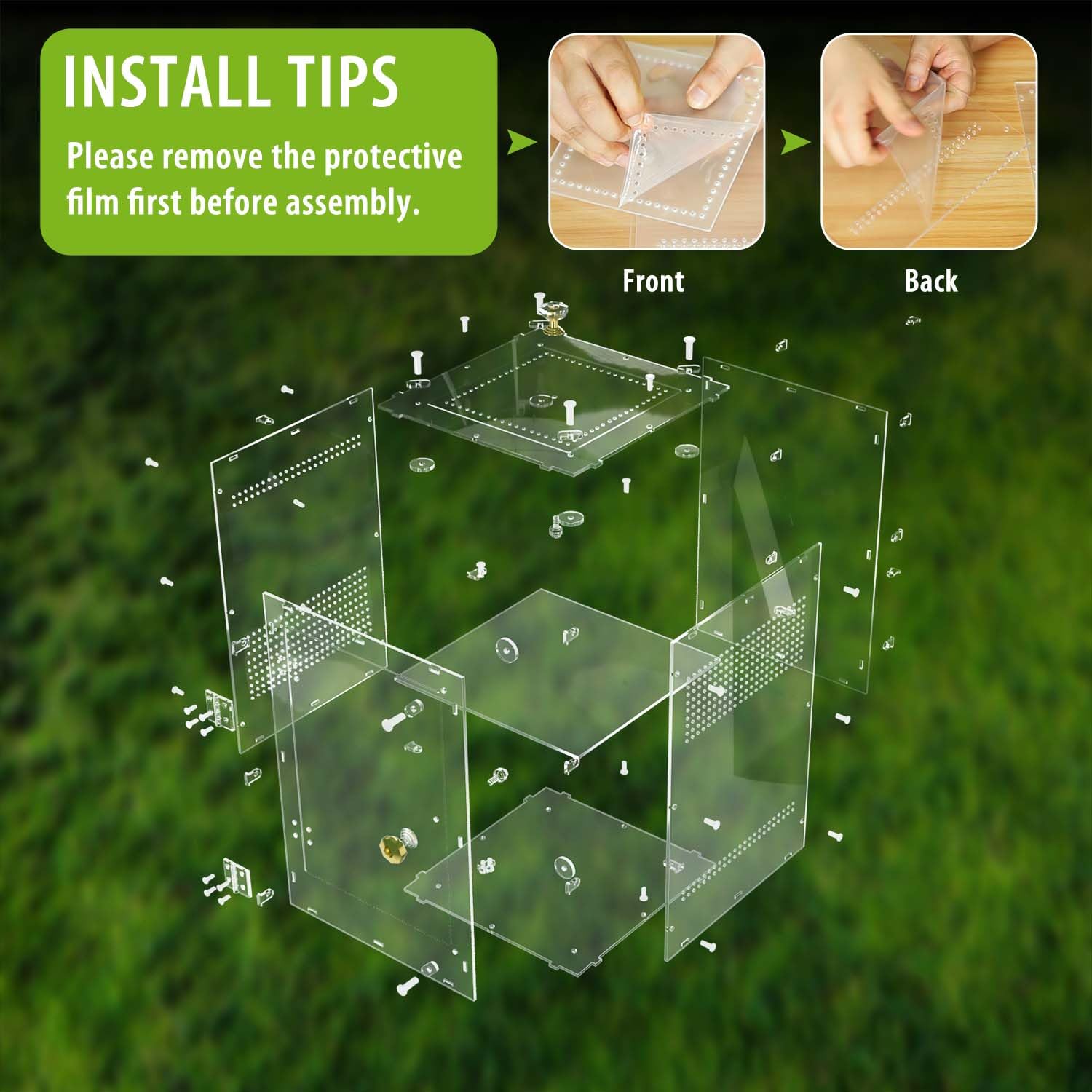 TCooSo acrílico transparente para ver el comportamiento y la decoración.