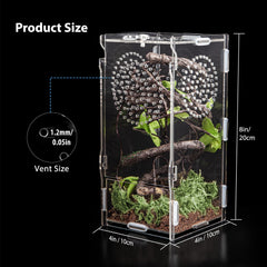 TCooSo hábitat acrílico para mantis, espacio vertical para reptiles