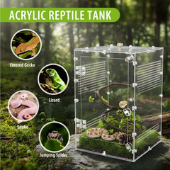 TCooSo hábitat reptil 10 galones interior amplio para comodidad del animal.