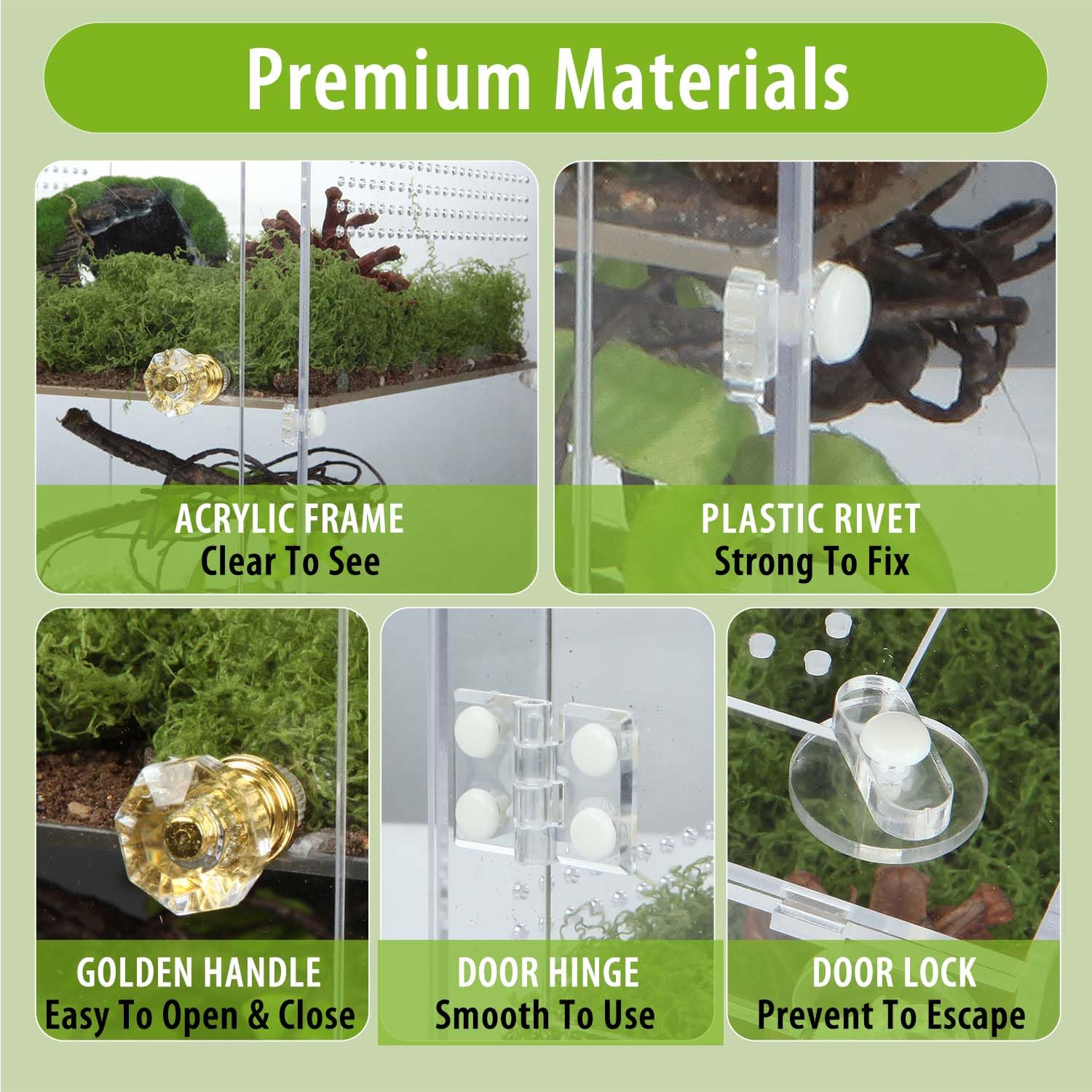 TCooSo montaje sin herramientas para personalizar tu terrario.
