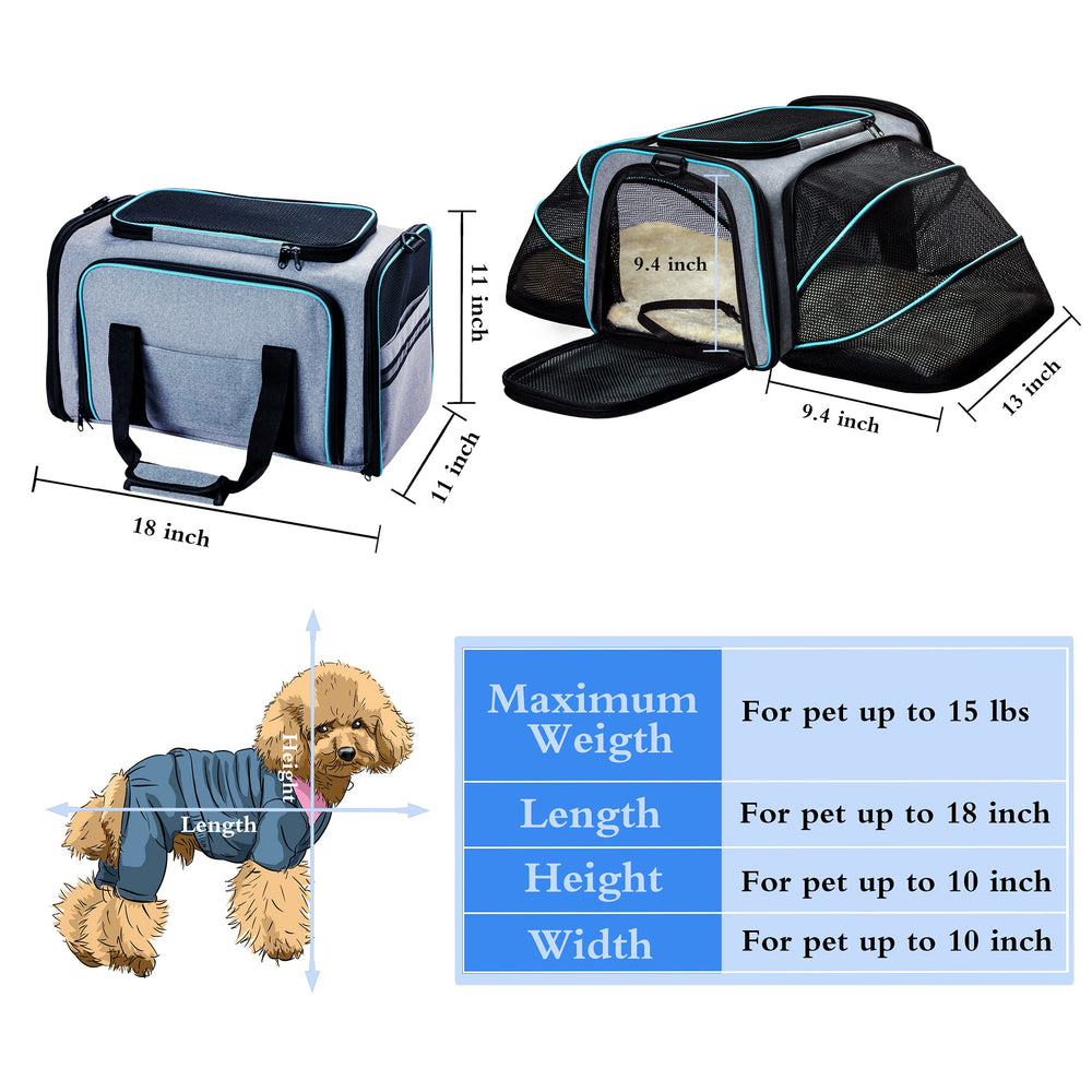 TDHDIKE transporte de mascotas con funda felpa removible para limpieza fácil