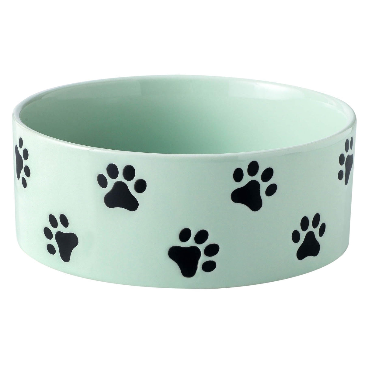 TEAKISS tazón cerámico para perro con huella; ideal para comer sin derrames.