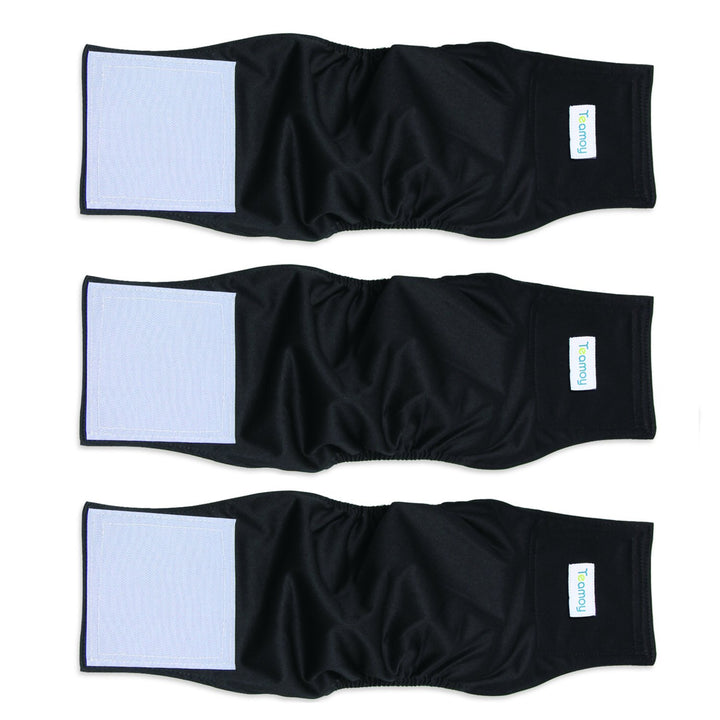 Teamoy panal para perro macho, vista frontal, ajuste cómodo y seguro.