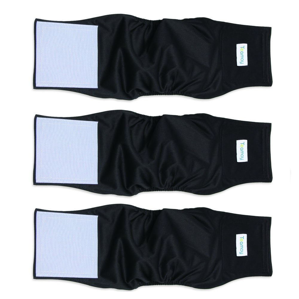 Teamoy panal para perro macho, vista frontal, ajuste cómodo y seguro.